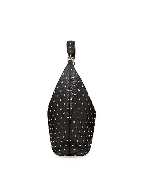 Valentino Garavani Rockstud Spike Hobo Bag In Calfskin