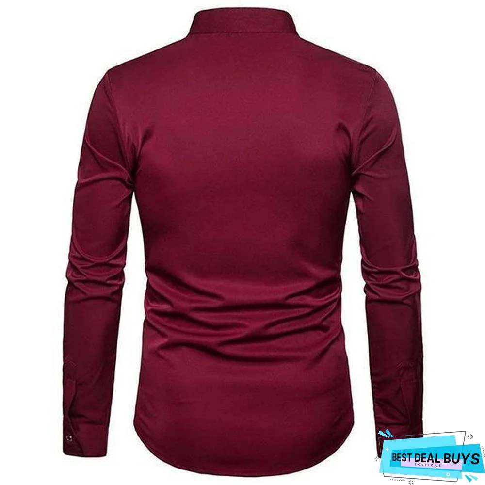 Men's Embroidered Long Sleeve Shirts