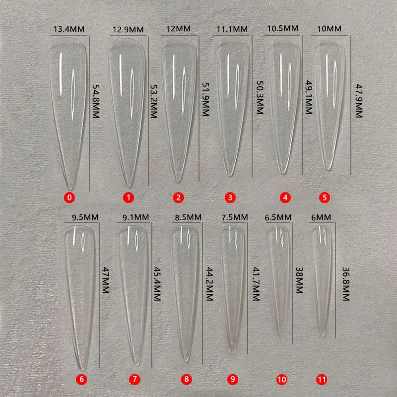 240pcs Gelly Tips Soft Gel Nail Extension Tips Full Cover Pre-shaped Sculpted Long Coffin Stiletto False Tip Quick Building Mold-Nail Inspo