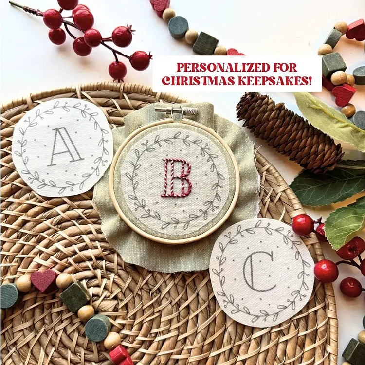Hand Embroidery Alphabet Stick and Stitch Kit