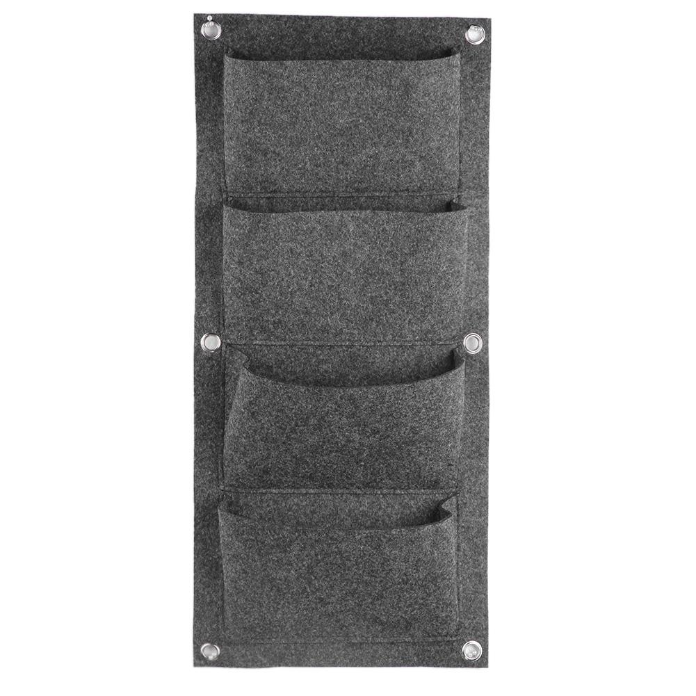

4 Pockets Planting Bag Vertical Garden Hanging Wall Green Seedling Planter, 501 Original
