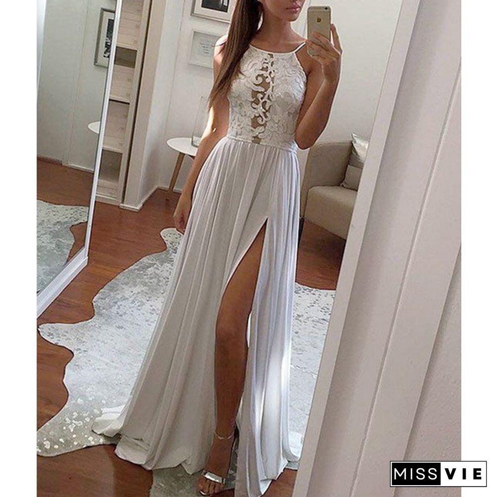 New Fashion Sexy Lace Long Maxi Prom Cocktail Party Holiday Beach Dress White Red