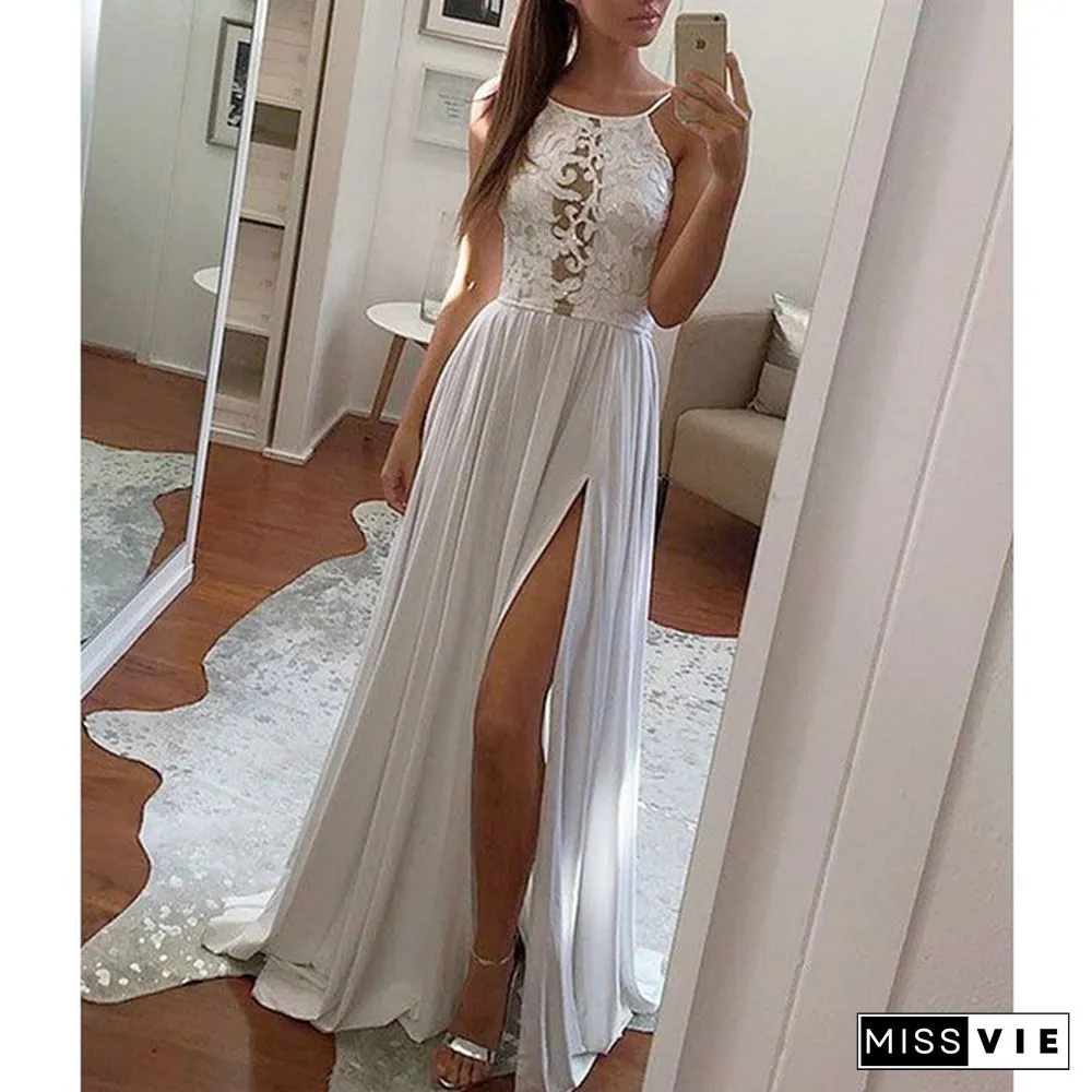 New Fashion Sexy Lace Long Maxi Prom Cocktail Party Holiday Beach Dress White Red