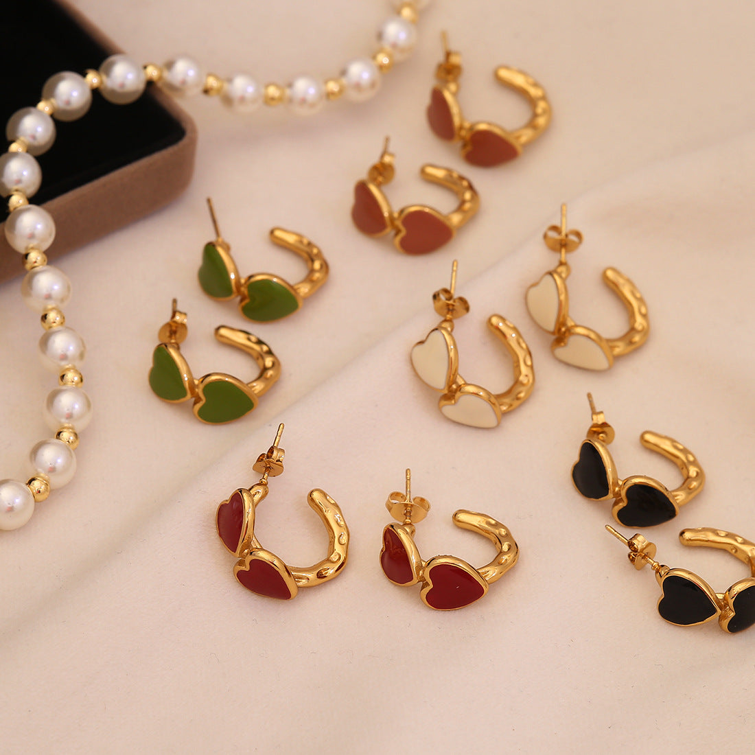 Personalized Love Earrings Fashion C-Shaped Stainless Steel Earrings French Earrings E621