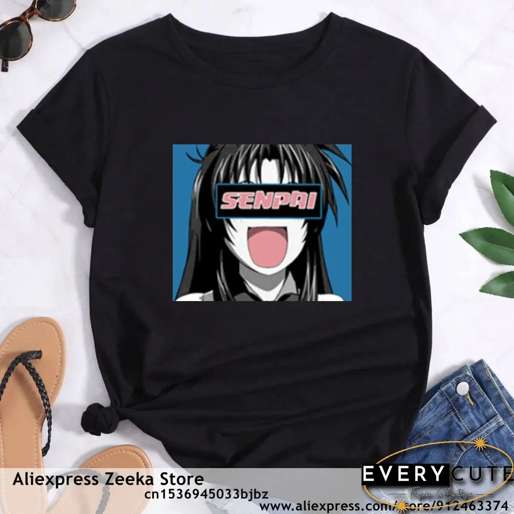 Womens Traveling Fun Print Tee-Shirt for Girls Y2K Harajuku Basics Collar White Shirt