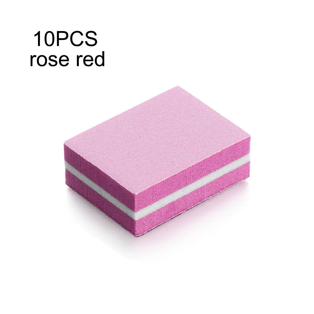 10Pcs lot Double-sided Mini Nail File Blocks Colorful Sponge Nail Polish Sanding Buffer Strips Polishing Manicure Tools-Nail Inspo