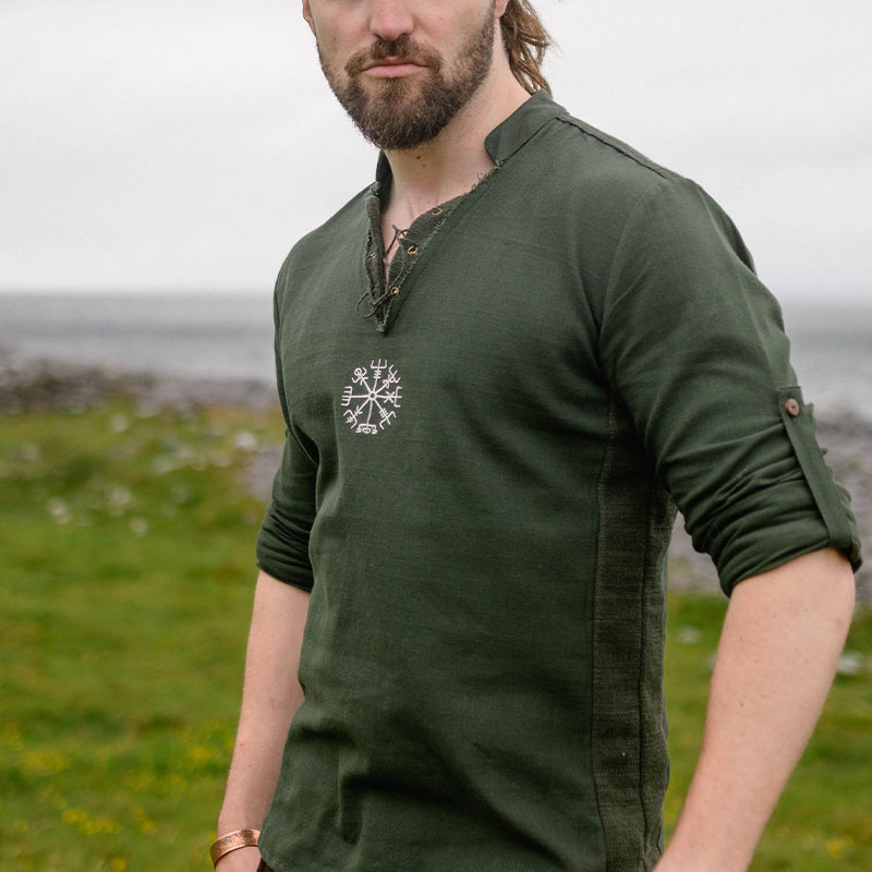 Viking Earth Tone Shirt &ndash; Celtic Cotton Top for Men
