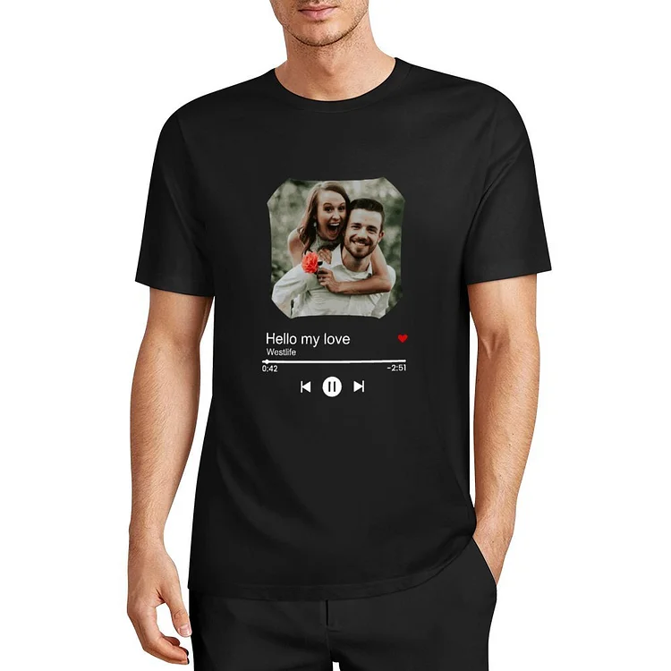 Custom photo Love song MenT-shirt