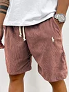 Men's Lace Up Vintage Corduroy Casual Shorts