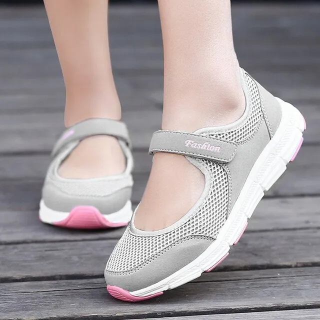 New Women Flats 2021 Spring Summer Ladies Mesh Flat Shoes Women Sneakers Soft Breathable Women Casual Shoes Female Zapatos Mujer