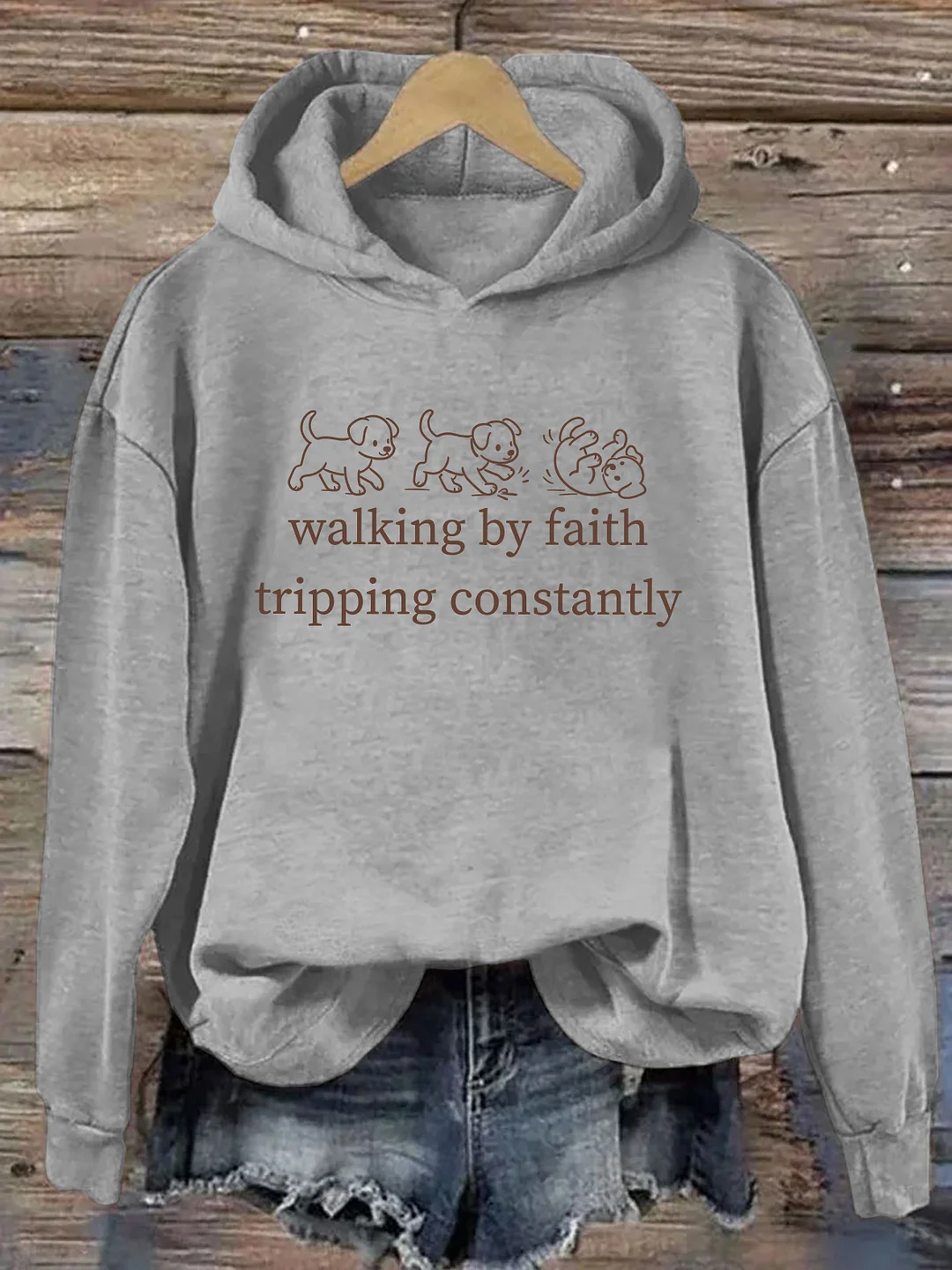 Walking By Faith Tripping Constantly Hoodie