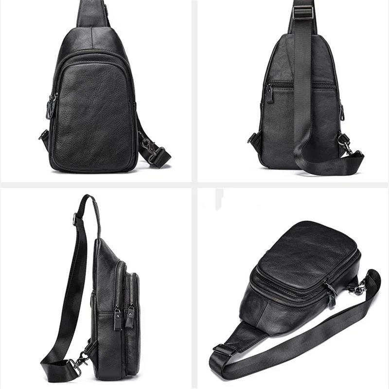 Fashion Large Capacity Plain Soft Leather Crossbody Bags