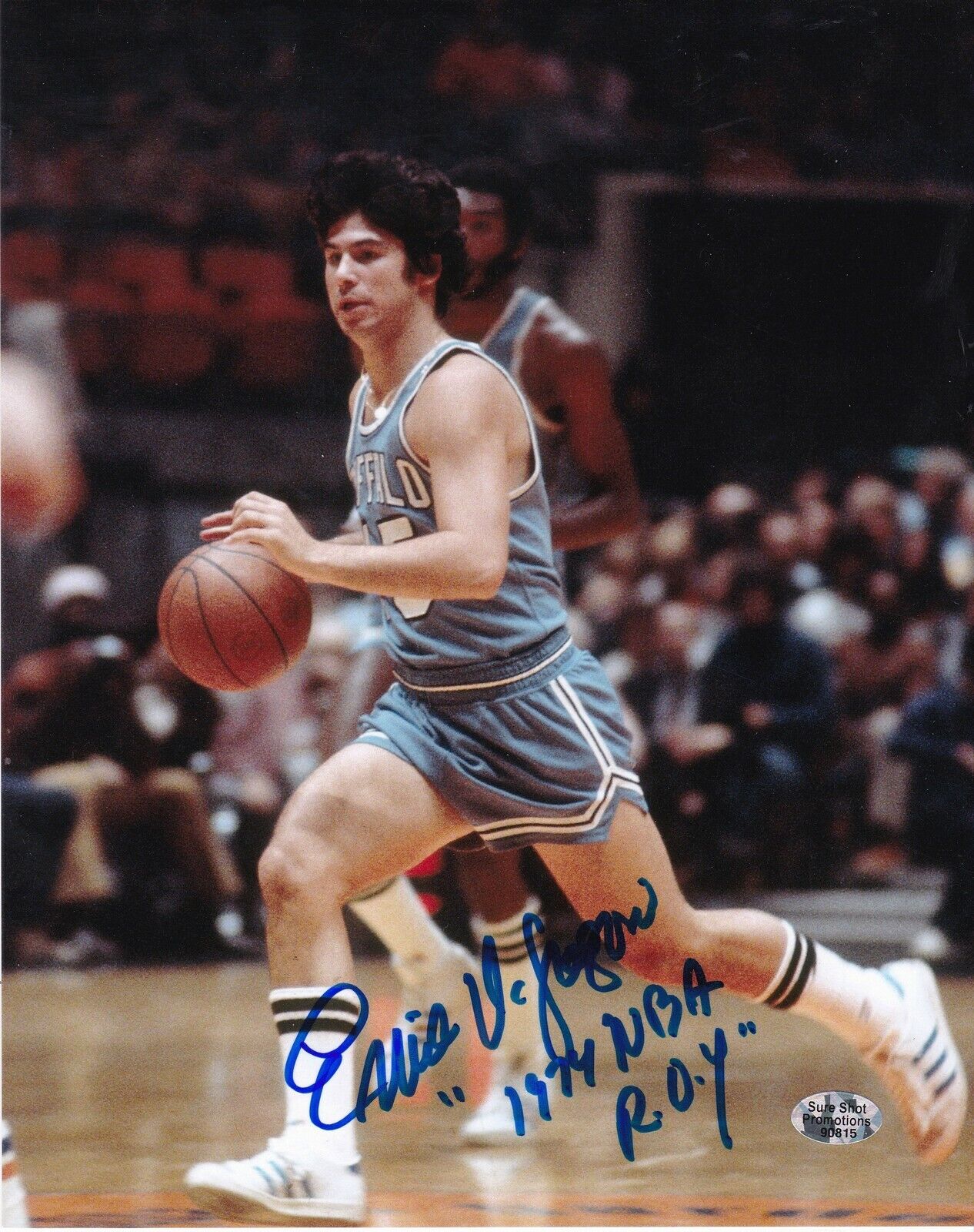 ERNIE DIGREGORIO BUFFALO BRAVES 1974 NBA ROY ACTION SIGNED 8x10