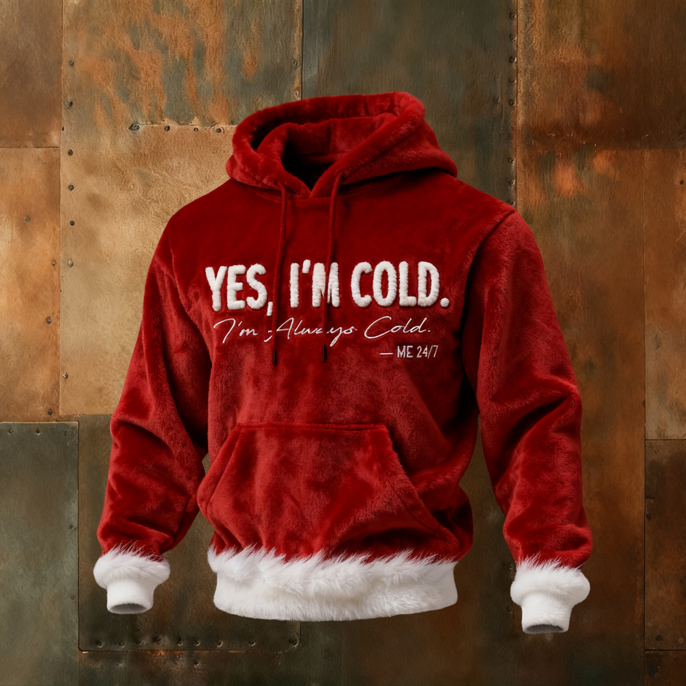 Men's Christmas Inspired Vintage Cozy Plush Hoodie elevenforest