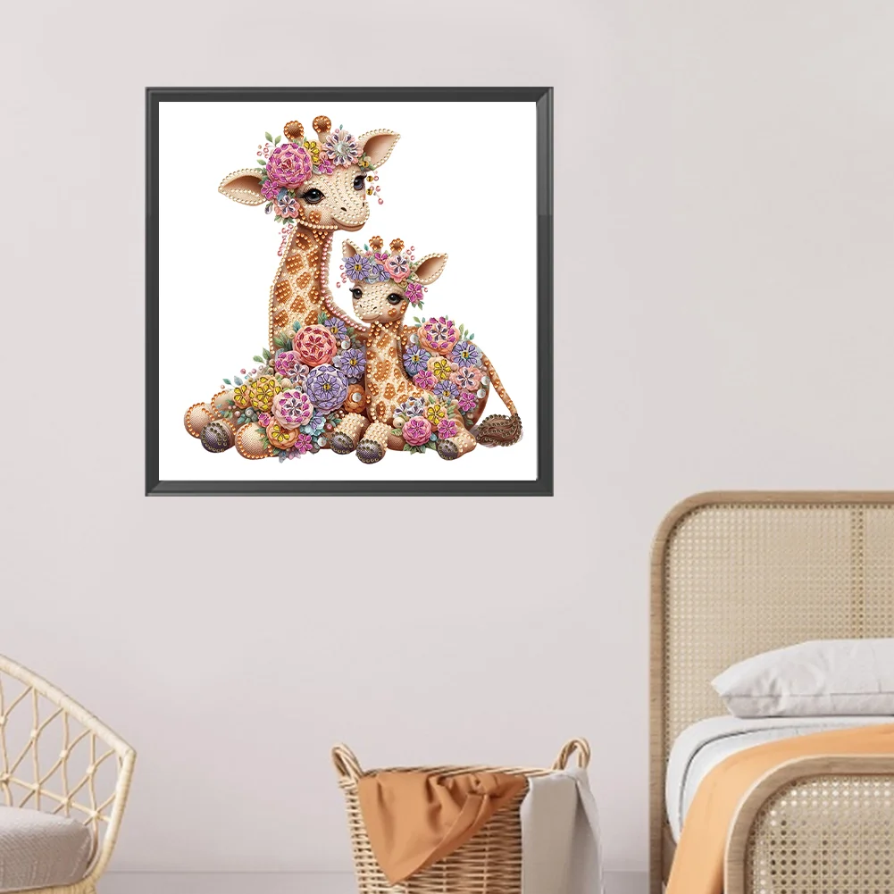 Diamond Painting - Partial Special Shaped Drill - Giraffe(Canvas|30*30cm)