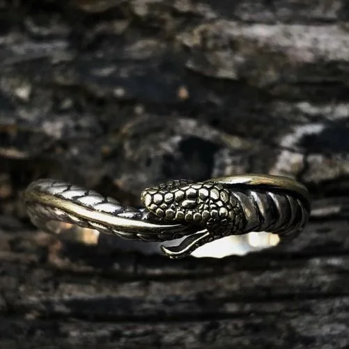 Coutureaura Personality Viking Snake Opening Ring