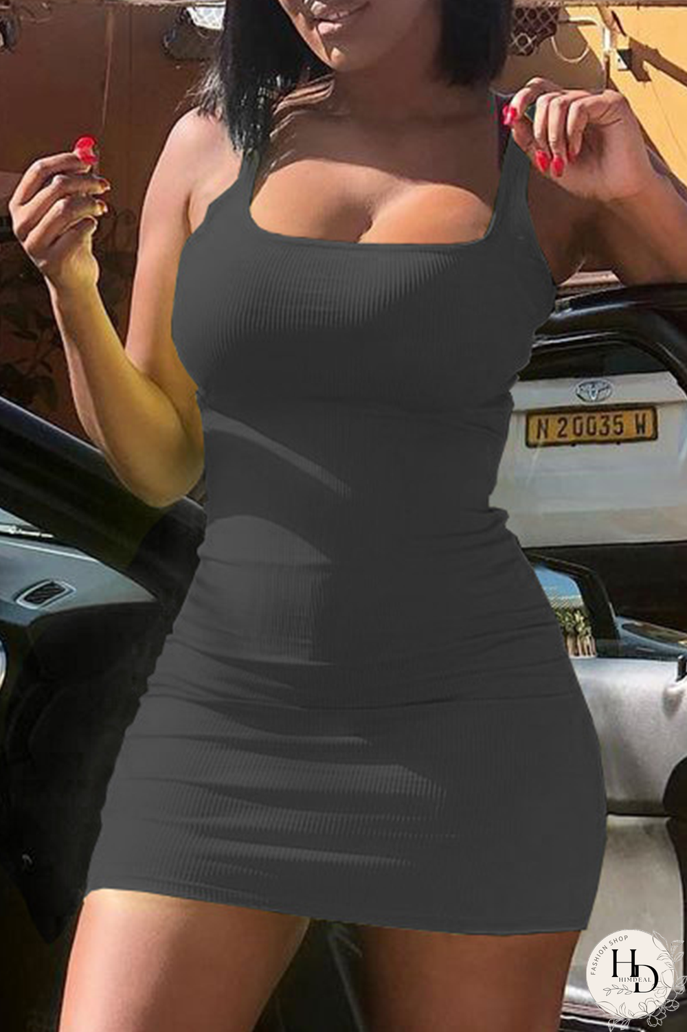 Khaki Sexy Solid Split Joint Square Collar Pencil Skirt Dresses