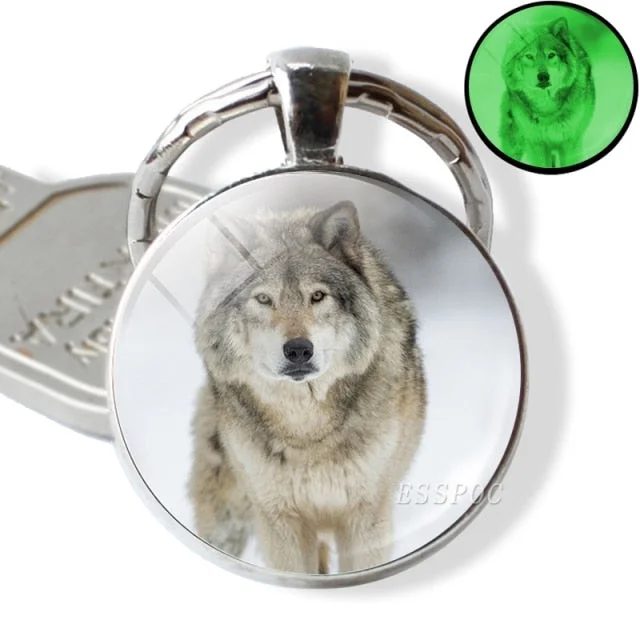 Buzzdaisy Luminous Glow In The Dark Wolf Key Chain Key Rings Holder