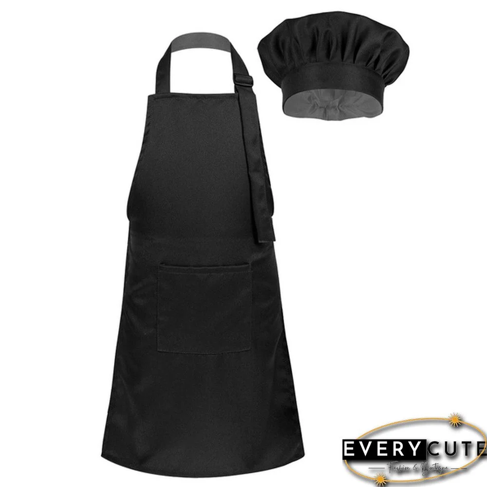 Children Kids Halloween Cosplay Outfits Adjustable Apron and Chef Hat Set for Kitchen Cooking Baking Painting