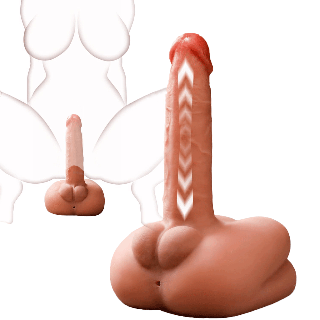 Thruster – 10 Inches 2 In 1 Thrusting & Vibrating Dildo Hands-free Ride With Tight Anal Channel By Rose Toy