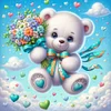 Diamond Painting-DIY Full Round Drill Cute Bear