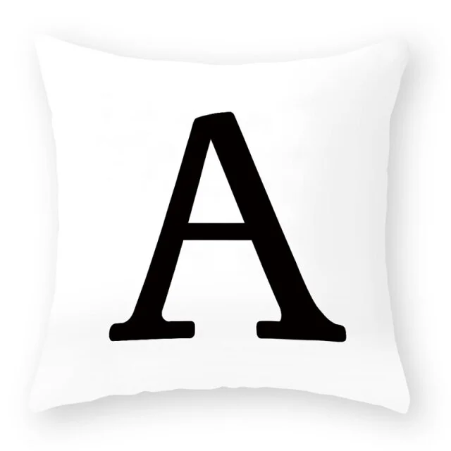 Linen Pillow Case - English Decorative 26 Letters