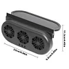 Solar Auto Air Vent Cooling System 3 Fans Car Exhaust Ventilation Fan (Black)