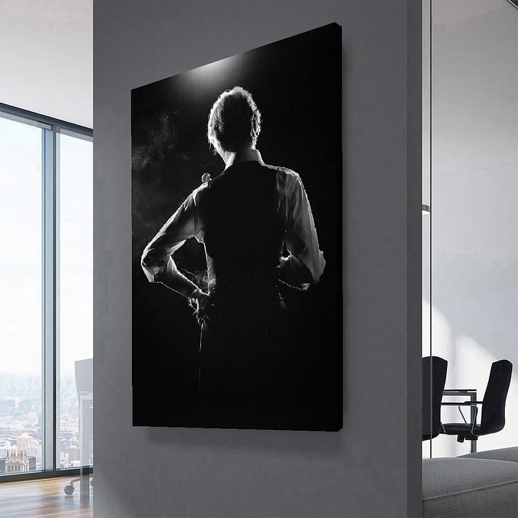 David Bowie Bowie silhouetted by stage lights Canvas Wall Art