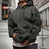 💥2025 New Arrivals!Men's Solid Color Drop Shoulder Long Sleeve Drawstring Pocket Casual Hoodie, Autumn/Winter