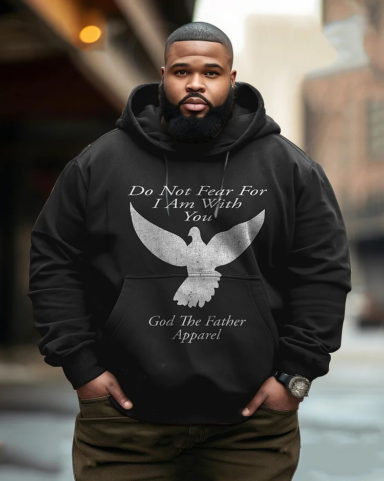 Men's Plus Size I Am with You Pigeon Hoodie