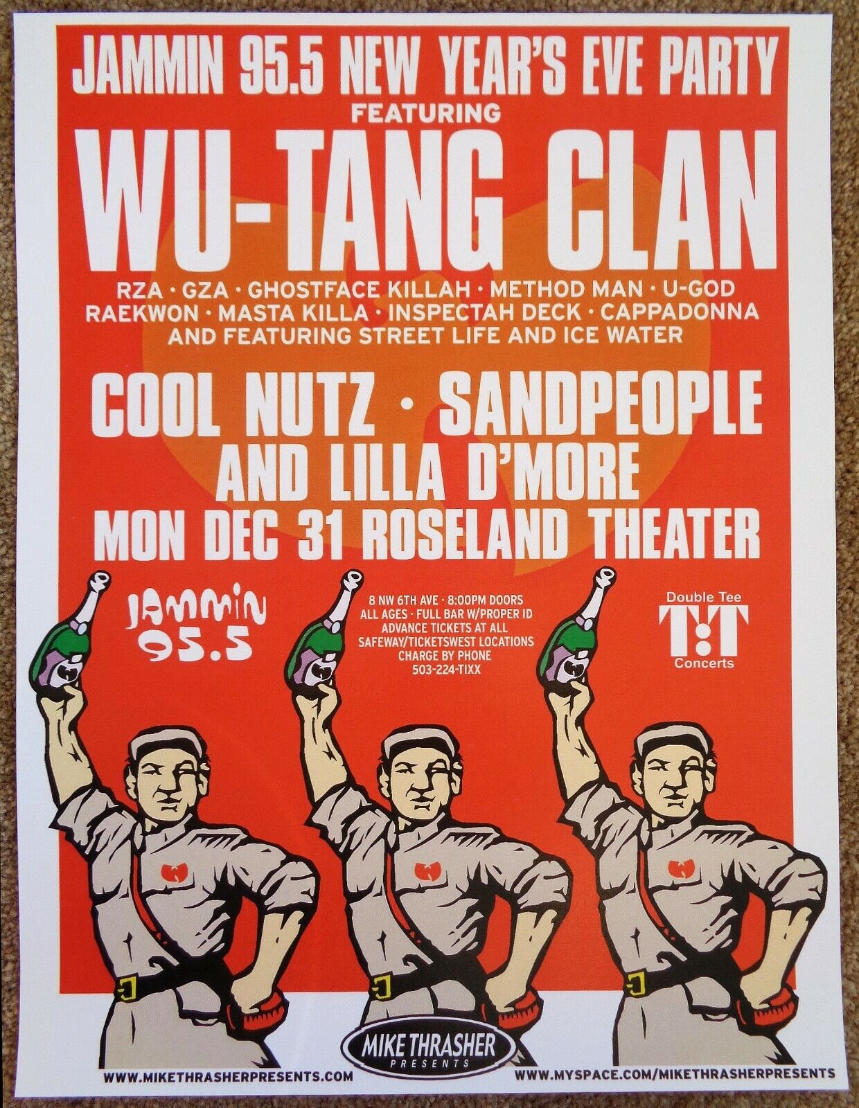 WU TANG CLAN 2007 Gig POSTER Portland Oregon Concert