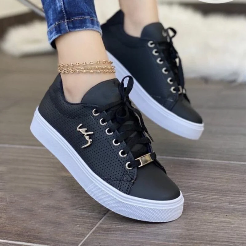 Qengg 2022 Wonmen's Casual Shoes New Spring White Sneakers Breathable Lace Up Ladies Sport Running Fashion Flat Student Skate Shoes