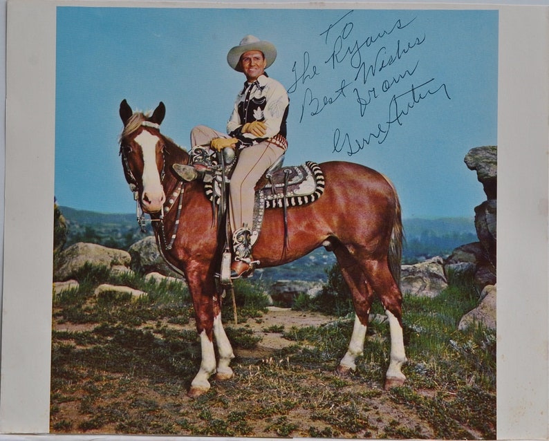 GENE AUTRY SIGNED Photo Poster painting Orvon Grover Gene Autry The Singing Cowboy wcoa