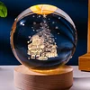 3D Galaxy Crystal Ball Children Night Light with Color LED Light Base Decoration Creative Gift Christmas Birthday Classmate Luminous Crystal Ball