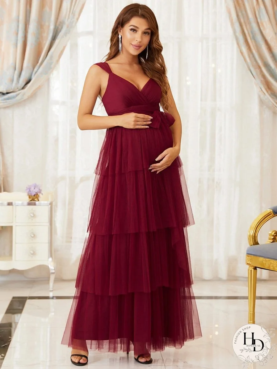 V-Neck Maternity Dress