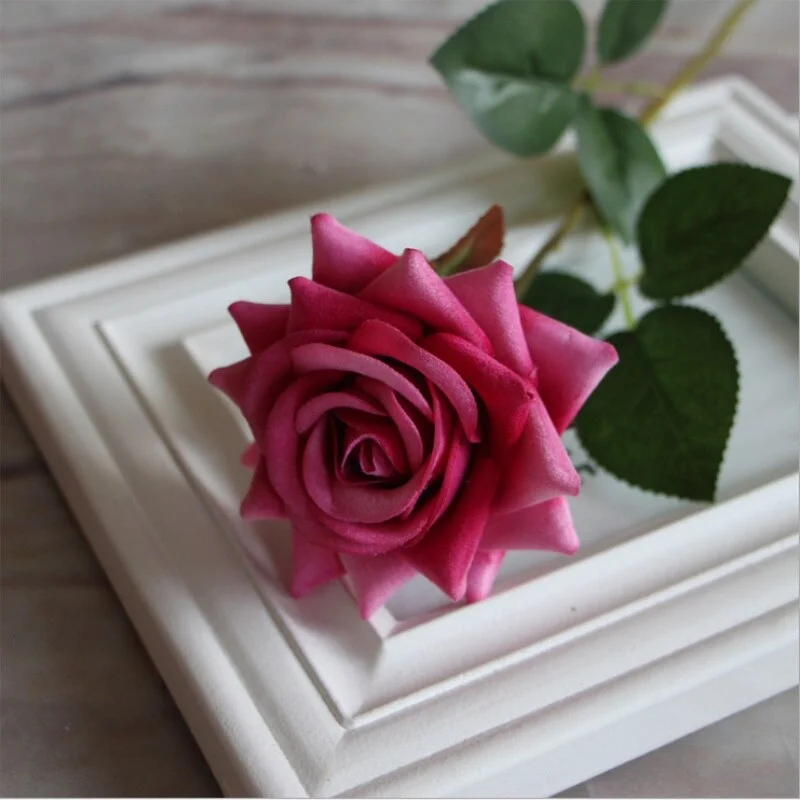 Single Flannel Angle Artificial Silk Large Flowers Rose Decoration Wedding Living Room Home DIY Decoration Fake Flowers