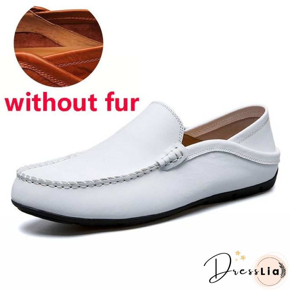 slip on casual men loafers mens moccasins shoes genuine leather men's flats shoes