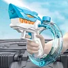 Electric Water Gun Up to Range 32 FT Automatic Squirt Water Blaster Toys(Blue)