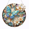 (Upgrade Size)DIY Double Sided Effect Diamond Painting Hanging Pendant Kit (Flower Butterfly)