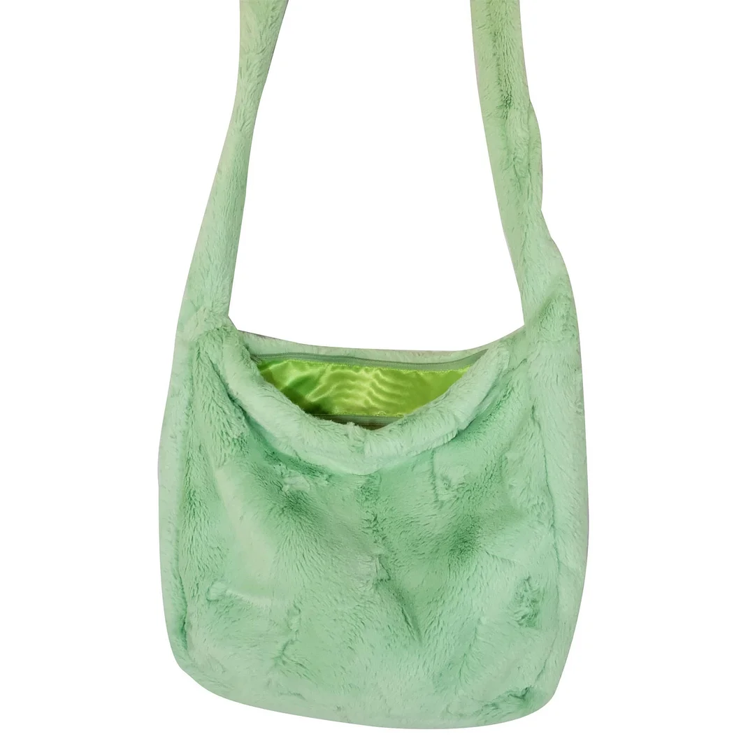 2021 Pink RosyRed Fashion Hot Sale Cute Crossbody Purse Women Large Capacity Shoulder Bags Fake Fur Leopard Fluffy Hobo Bag