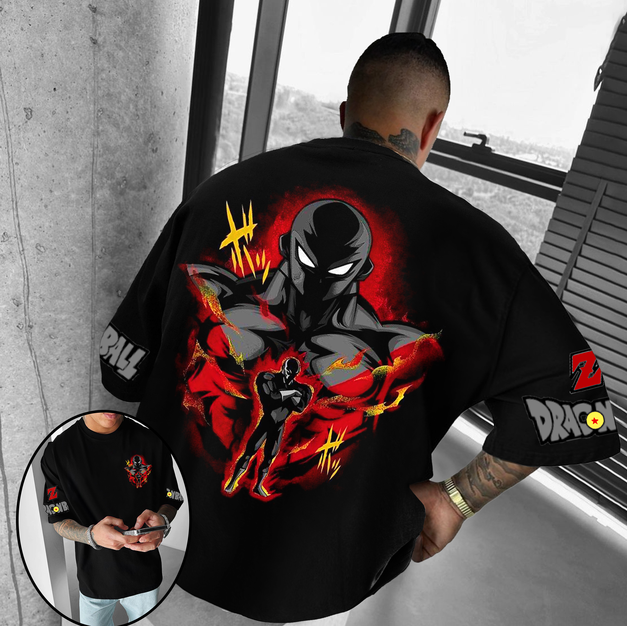 Unisex Oversized DBZ Anime Jiren Printed T-shirt
