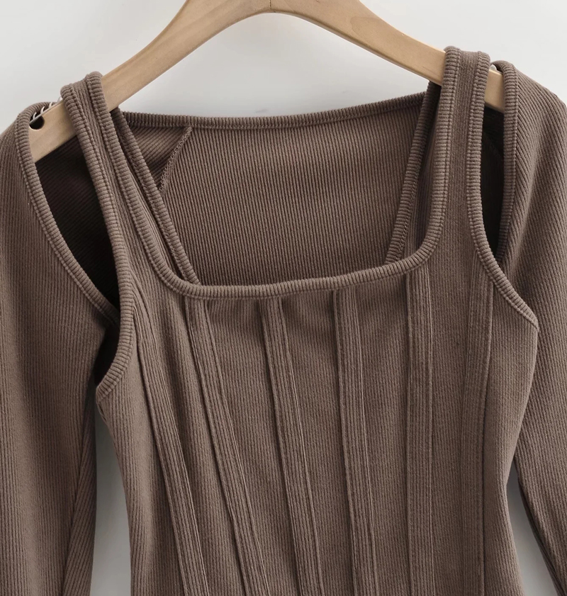 Ootddress Women Striped Stitching Slim T-shirt Female 2 In 1 Shrug Set Co-ord Crop Shrug And Corset Tank Tops Set Y2k Streetwear New