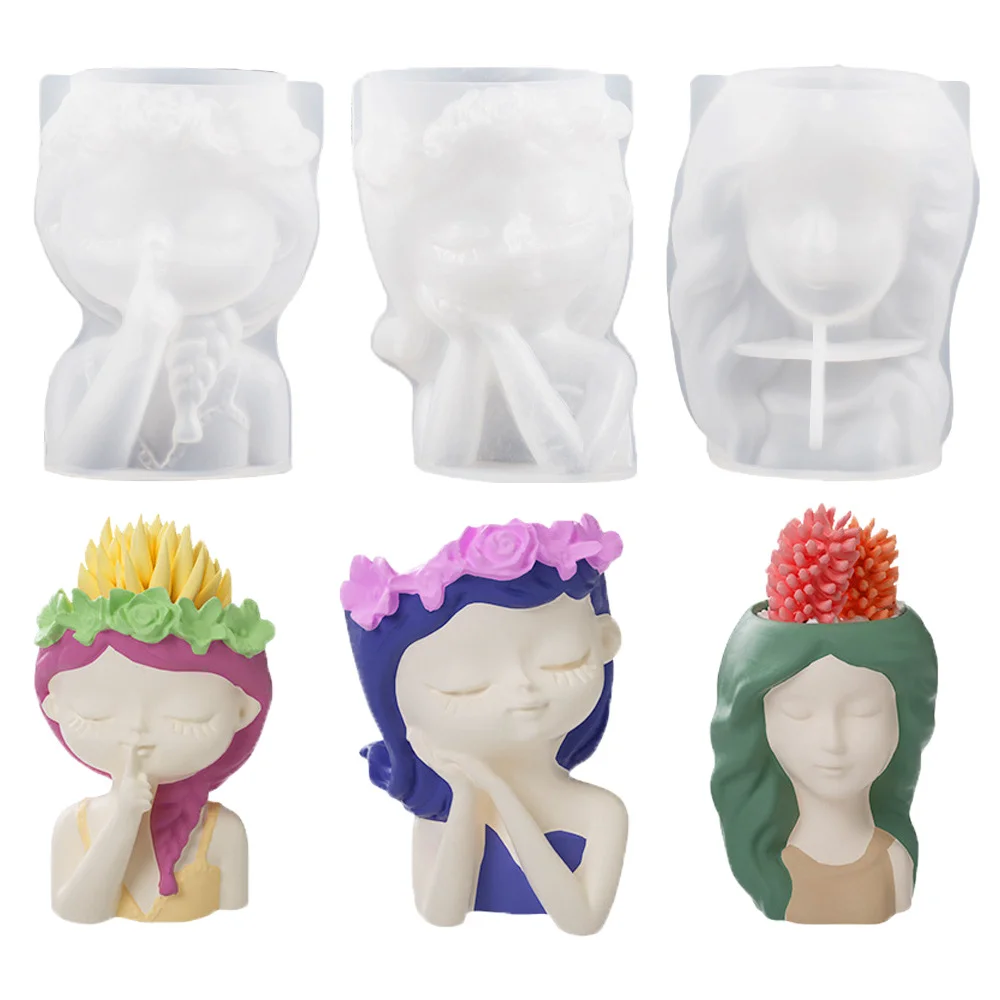 Maiden Plaster Pot Plant Silicone Mold