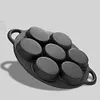 7-Cup Cast Iron Egg Frying Pan Non Stick Pancake Pan Omelet Pan Egg Cooker
