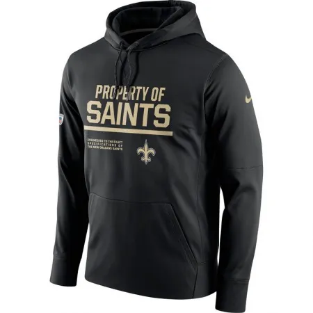 Men's New Orleans Saints  Black Circuit Property Of Performance Pullover Hoodie