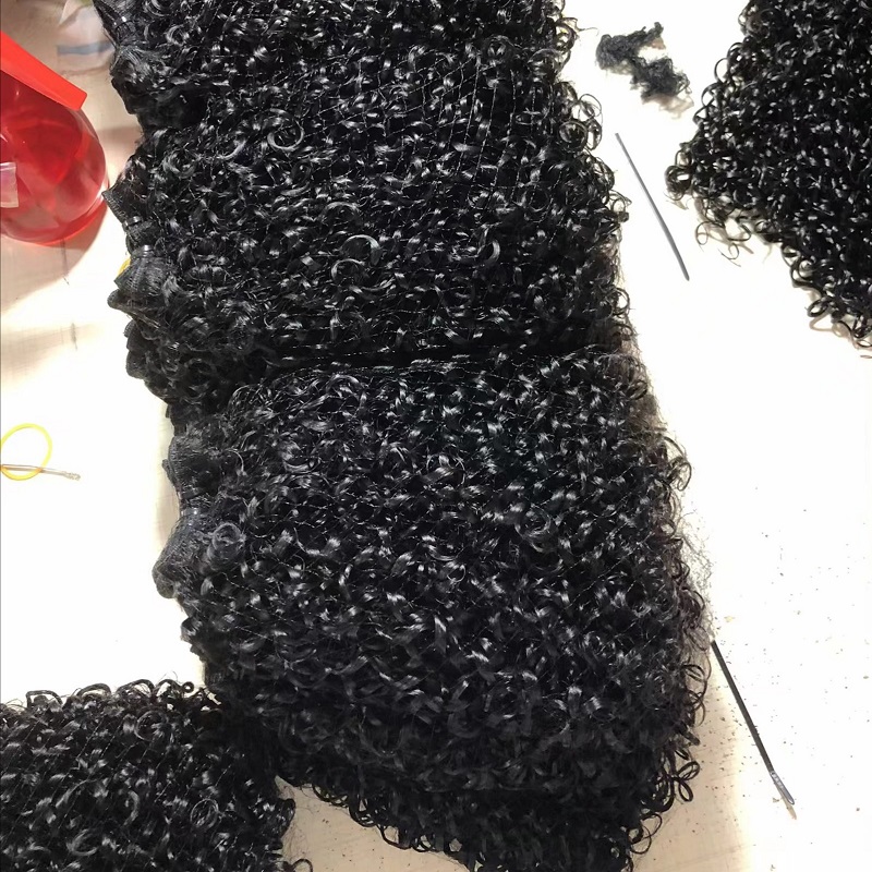 Double Drawn Curly Hair Weave for Nigerian