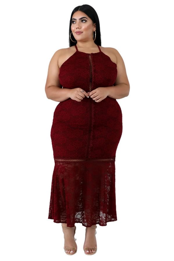 Plus Size Backless Sleeveless Evening Party Dress - Life is Beautiful for You - SheChoic