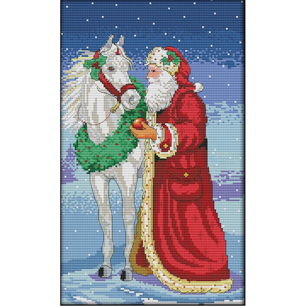 

Santa Claus Horse - 14CT Stamped Cross Stitch - 27x41cm, 501 Original