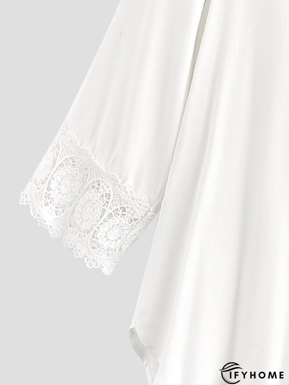 Plain color patterned button down Lace Cotton Shirt Top | IFYHOME