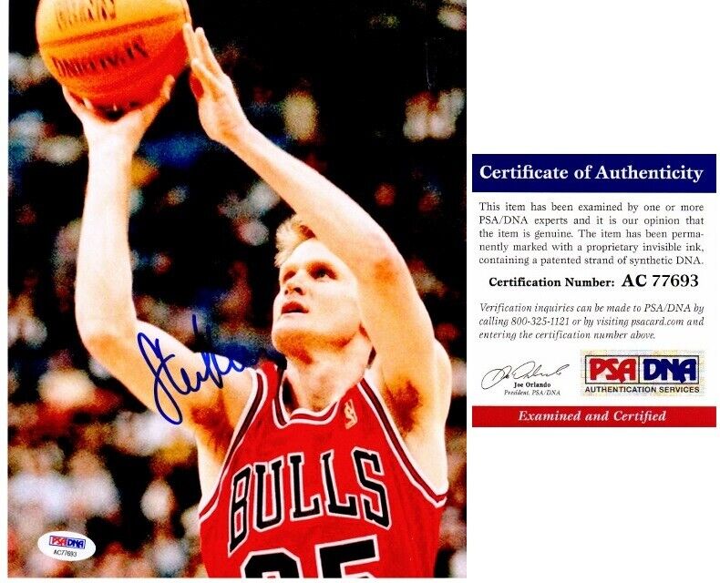 Steve Kerr Signed Chicago Bulls 8x10 inch Photo Poster painting - 5x NBA Champion PSA/DNA COA